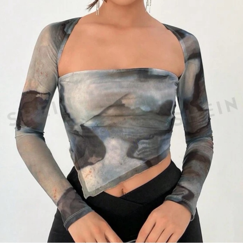 SHEIN long sleeve mesh shirt